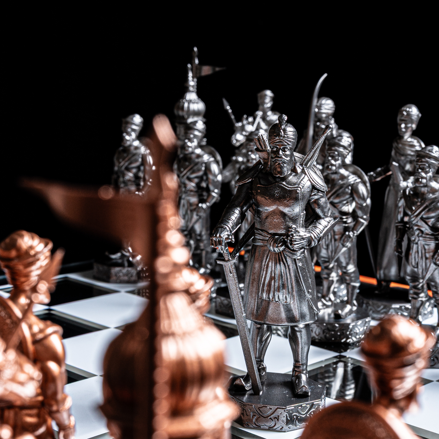 Gun Metal and Bronze Edition Chess Set