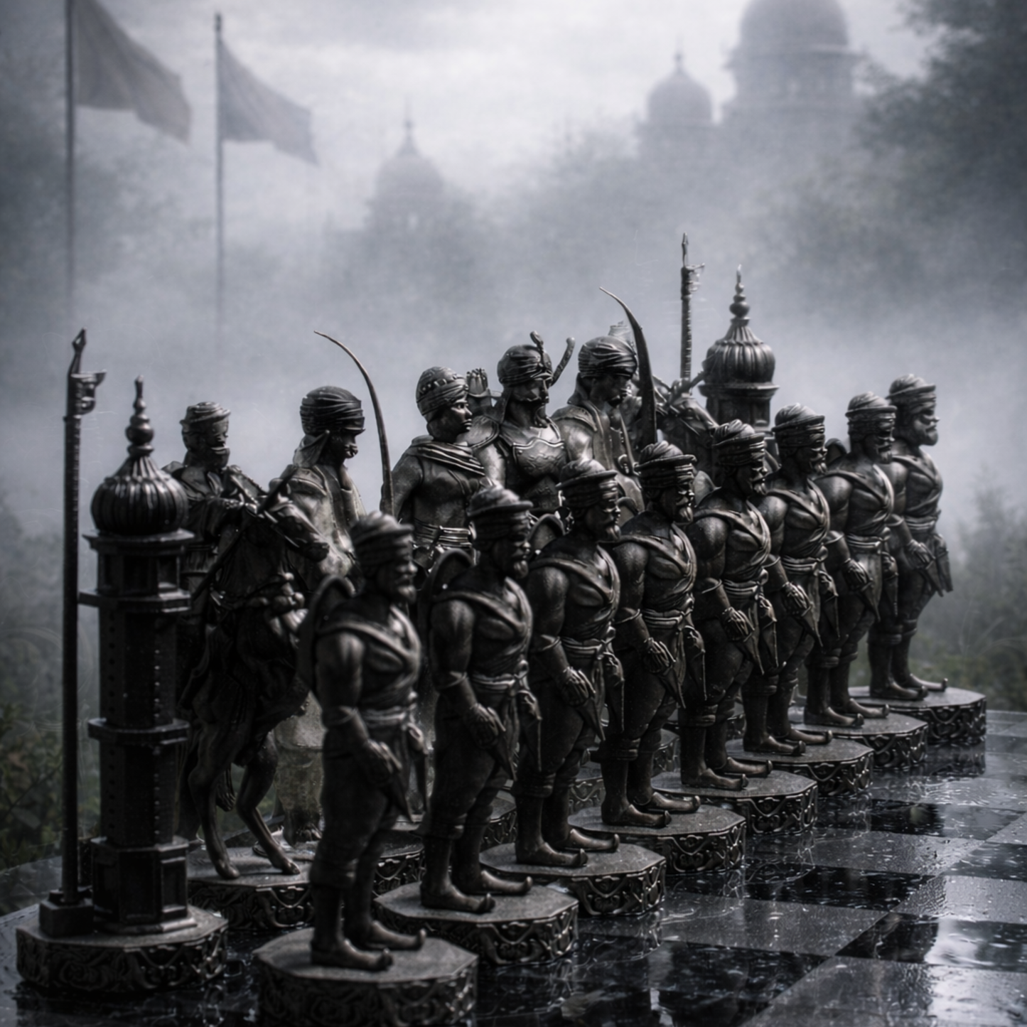 Matte Black & Silver Edition Chess Set