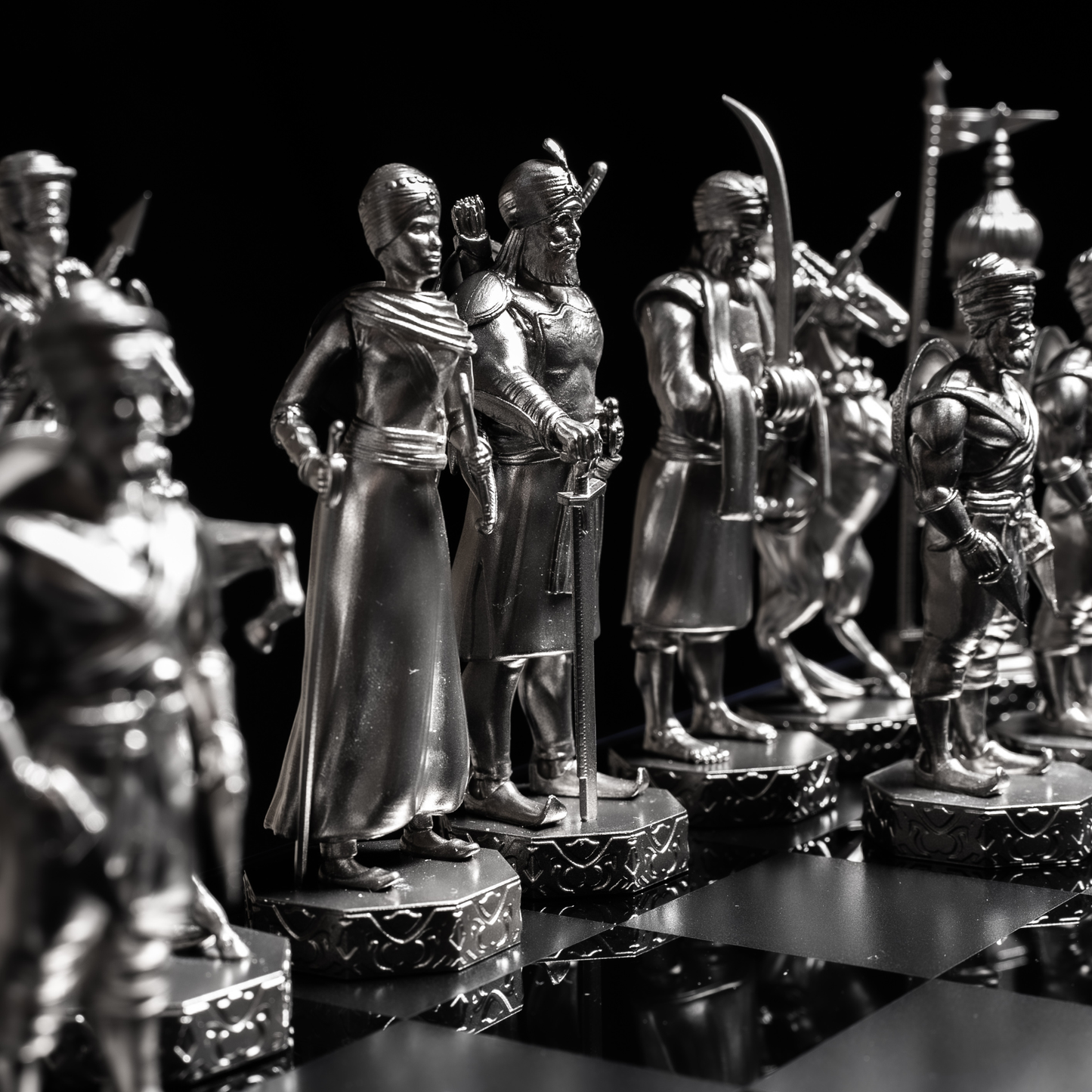 Gun Metal & Silver Edition Chess Set