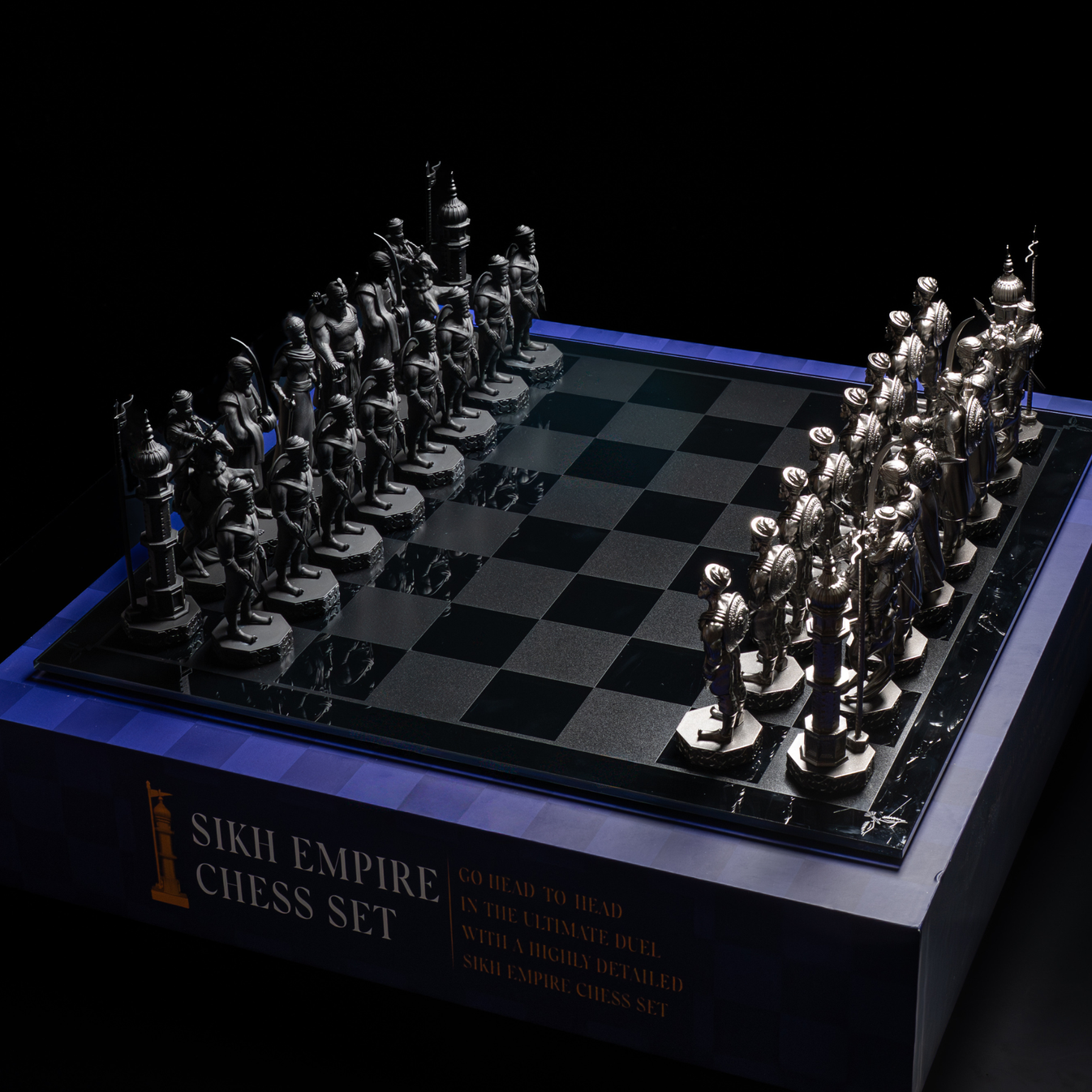 Black and Silver Sikh Empire Chess Set UK
